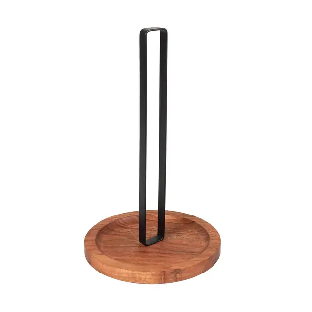 Our Table™ Wood and Metal Paper Towel Holder in Black