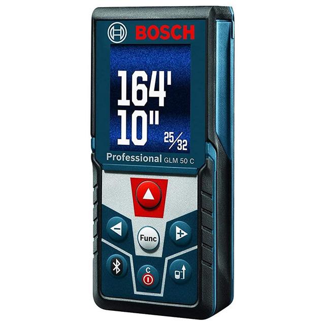 Bosch Blaze GLM 50 C Bluetooth Enabled 165’ Laser Distance Measure with Color Backlit Display