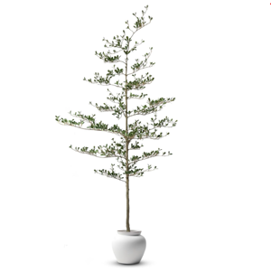 Árbol de olivo negro artificial de 7.2 pies de alto para interiores, árbol de dama sintético con sombra con maceta de base negra, plantas de seda realistas para decoración moderna en casa y