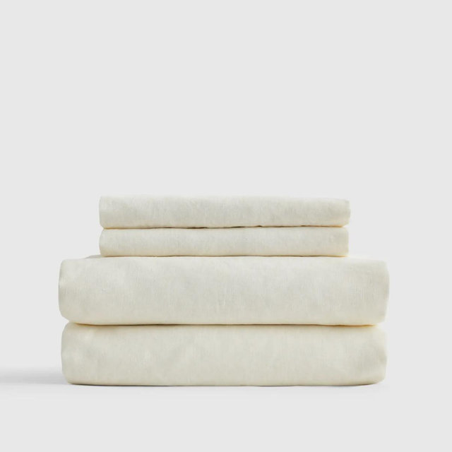 European Linen Sheet Set - Queen (Ivory)
