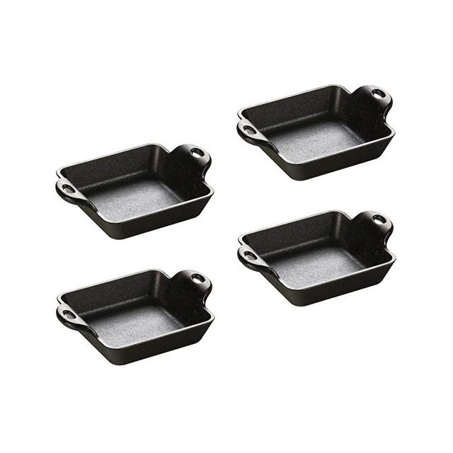 Lodge Cast Iron 10 Ounce Square Mini Server, Set of 4