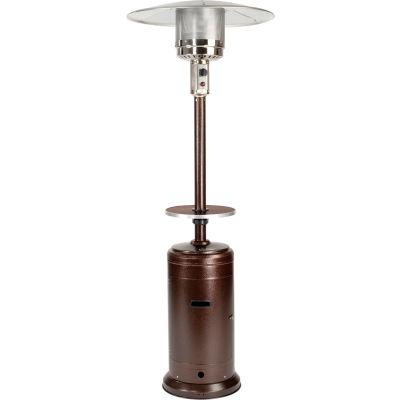 Patio Heater With Steel Table, 48000 BTU, Propane, Hammered Gold