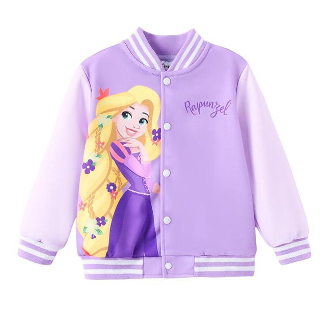 Disney Minnie Mickey Stitch Princess Frozen Elsa Marvel Jacket Lightweight Coat Button up Color Block Sweatshirt 2-14 Years
