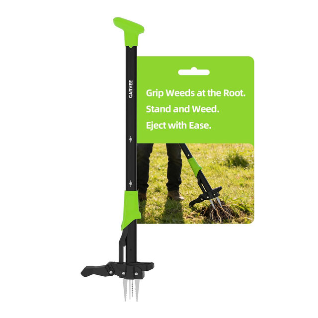 Weed Puller Stand Up – 40 in Handle 4-Claw Weeding Tool, Gardening Hand Weeder for Dandelion Root Removal, Heavy Duty Standing Weed Puller for Lawn