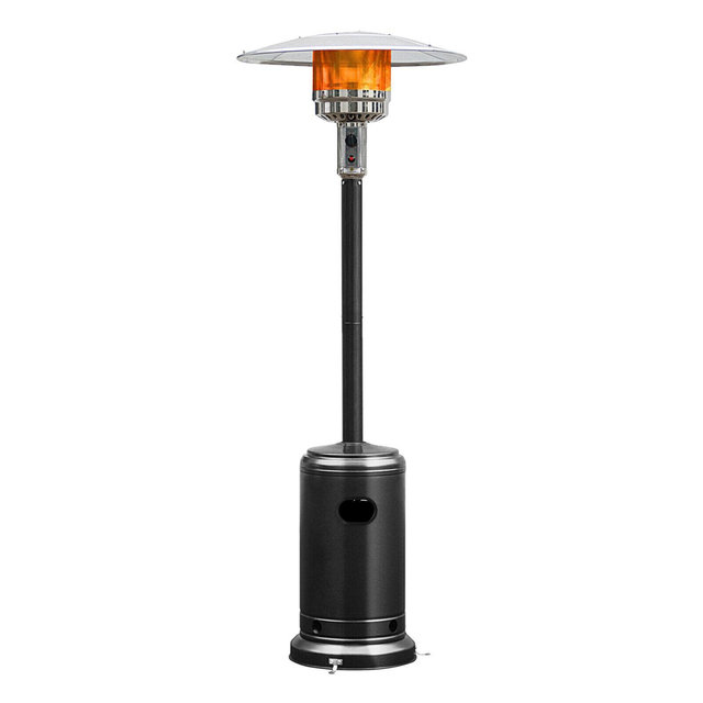 Costway 50000 BTU Patio Standing LP Gas Heater Stainless Steel Propane w/Wheels Black