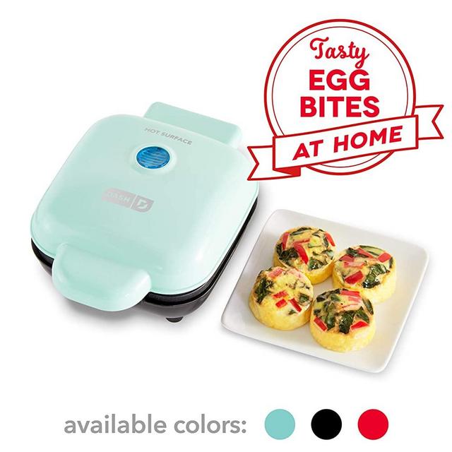 Dash DBBM450GBAQ08 Deluxe Sous Vide Style Egg Bite Maker with Silicone Molds for Breakfast Sandwiches, Healthy Snacks or Desserts, Keto & Paleo Friendly, (1 large, 4 mini), Aqua
