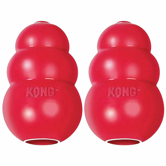 KONG Classic Stuffable Dog Toy - Fetch & Chew Toy for Dogs - Treat-Filling Capabilities & Erratic Bounce for Extended Play Time - Durable Natural Rubber Material - for Extra Large Dogs (Pack of 2)