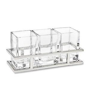 Crystal and Stainless Steel Flatware Caddy