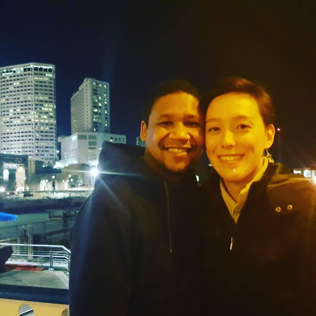 Us on a jazz dinner cruise in New Orleans! A very kind gentleman offered to take a picture for us.