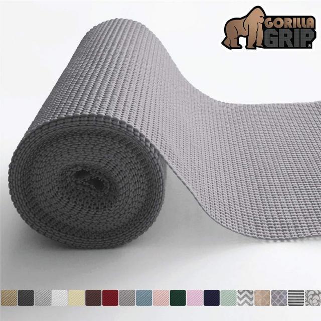 Gorilla Grip Original Drawer and Shelf Liner, Non Adhesive Roll, 12 Inch x 20 FT, Durable and Strong, for Drawers, Shelves, Cabinets, Storage, Kitchen and Desks, Gray