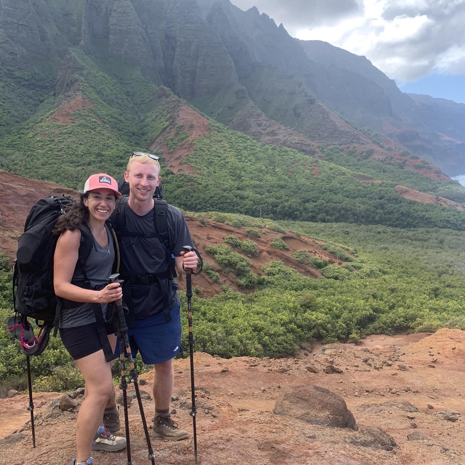 Proposal Hike - about 9 miles in. She didn’t know what was coming!
