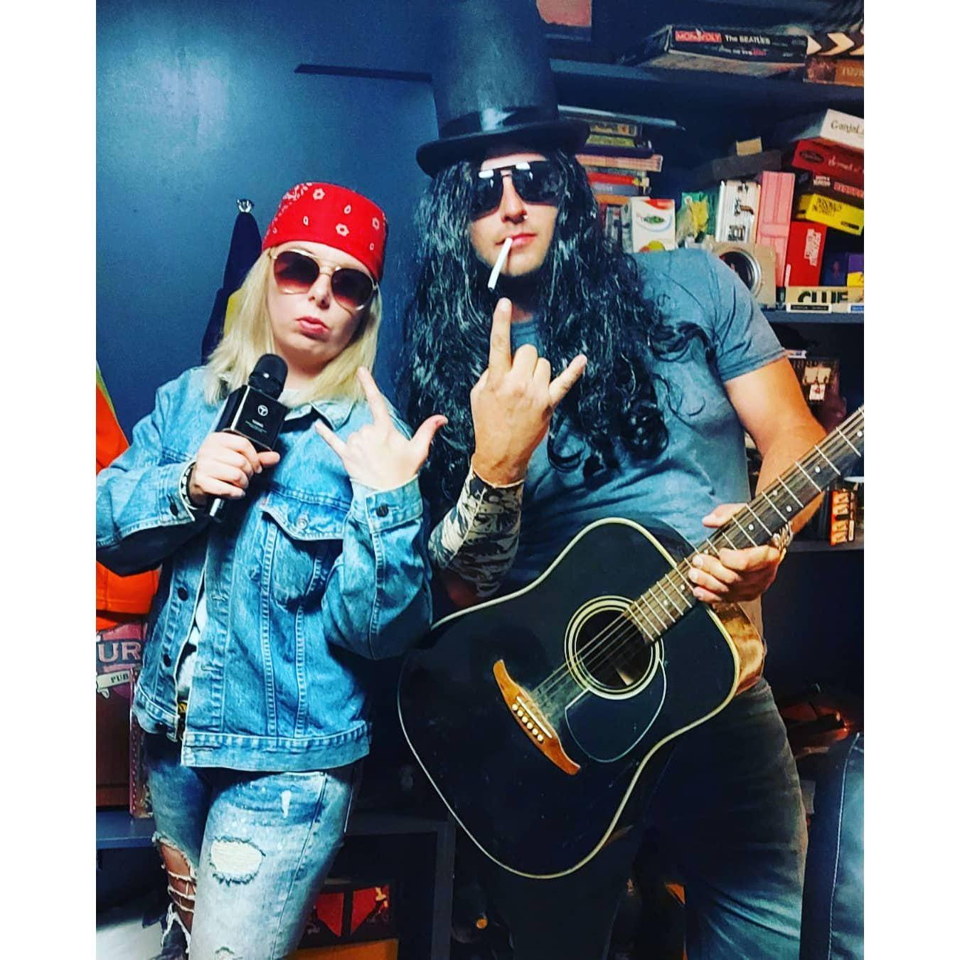 Axl Rose and Slash Rockin',  Halloween 2021