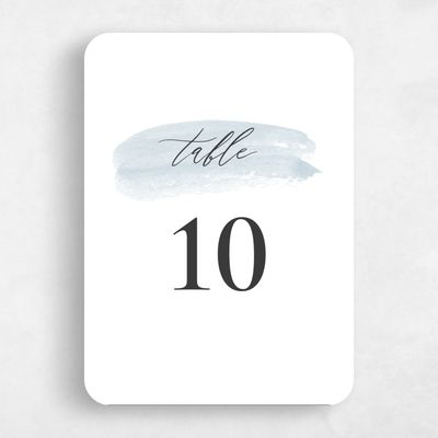 Blue Rounded Wedding Table Number - Violin