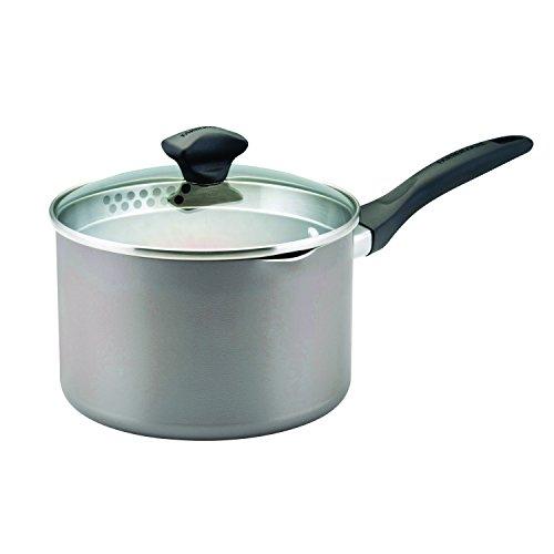 Farberware 21402 Dishwasher Safe Nonstick Sauce Pan/Saucepan with Straining and Lid, 3 Quart, Silver