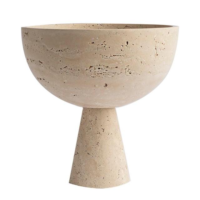 Travertine Pedestal Bowl Xl