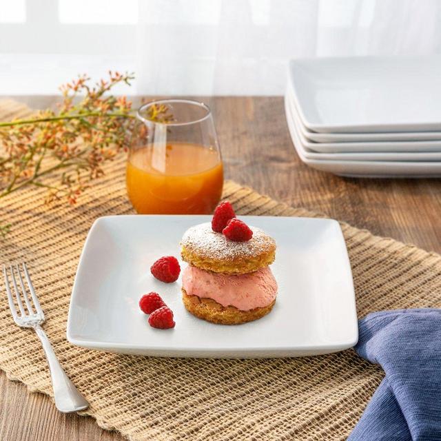 Better Homes & Gardens Loden Coupe Square Salad Plate, White