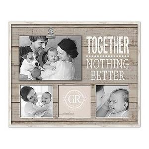 Grasslands Road "Together" Shiplap 4-Photo Clip Collage Picture Frame