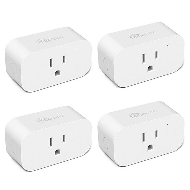 Smart Plug 4 Pack, Treatlife 7 Day Heavy Duty Programmable Timer, 1800W 15A WiFi Smart Home Outlet Timer, Child Lock, Away Mode, Compatible with Alexa, Google Assistant
