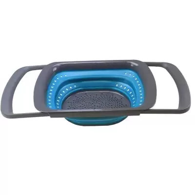 Squish® Collapsible Over-the-Sink Colander in Teal/Gray