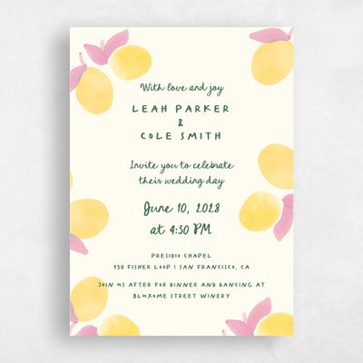 Pink Wedding Invitation - Spiaggia Classic