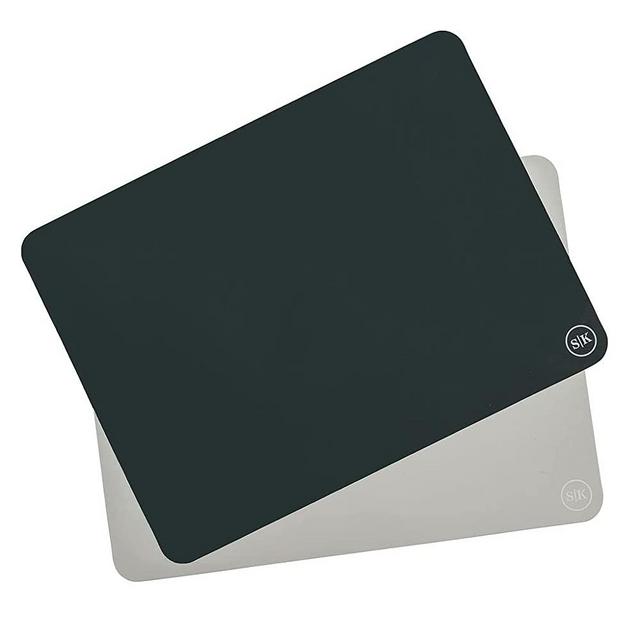 The Silicone Kitchen Silicone Baking Mats - Dishwasher Safe, BPA Free, Extra Thick (Set of 2, Blue/Gray, Half Sheet (16"x11.75"))