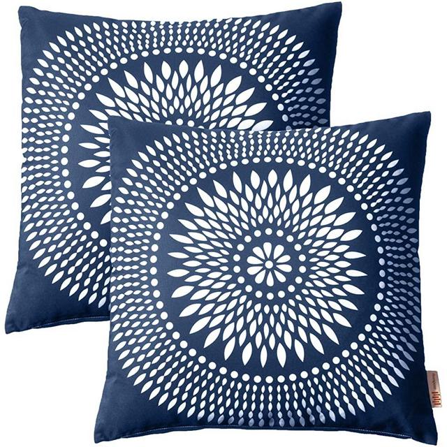 Modway Outdoor Indoor Two All Weather Patio Throw Pillows in Cartouche