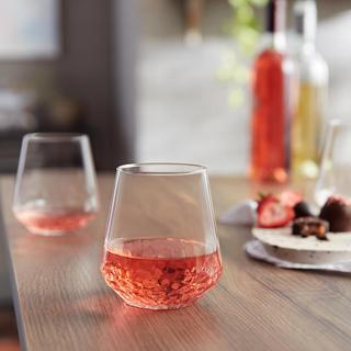 Hammered All-Purpose Stemless Wine Glasses, Set of 8