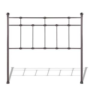 Dexter Metal Headboard with Decorative Castings and Globe Finials, Hammered Brown, Queen