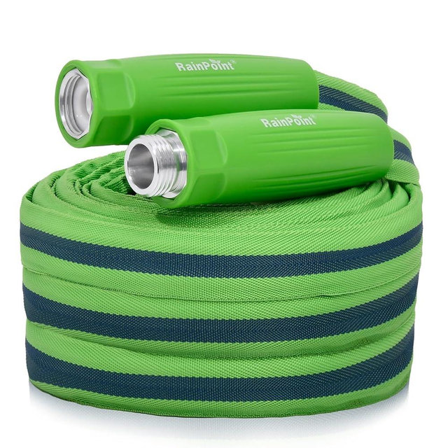 RAINPOINT Garden Hose 75FT, Up to 60% Lighter Non-Expanding Water Hose with TPE Inner Tube, Lightweight & Flexible Anti-Kink Hose, 800D Oxford Fabric, Weather-Resistant, 450PSI Burst, 3/4" Fittings