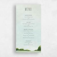 Green Wedding Menu - Whitaker