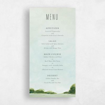 Green Destination Wedding Menu - Whitaker