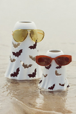 Ghost Ceramic Hurricane Candle Holder
