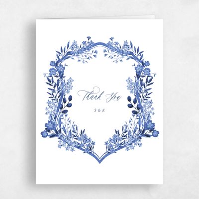 Cobalt, Blue Wedding Thank You - Lombardy Portrait