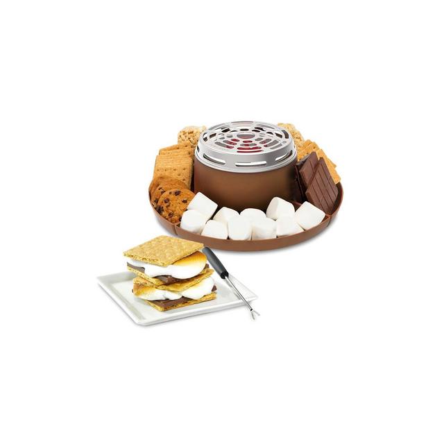 Electric Smores Maker with 2 Stainless Steel Forks and 4 Storage Trays