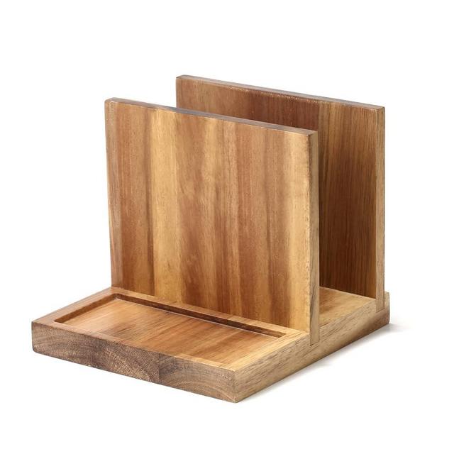 EVERBBKING Wooden Napkin Holder for Salt and Pepper Shakers Caddy,Suitable for Kitchen, Restaurant, Bar, Office, Parties, Home Décor
