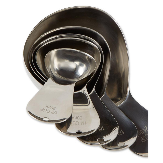 RSVP International Endurance 18/8 Stainless Steel 5 Piece Teardrop Measuring Cup Set
