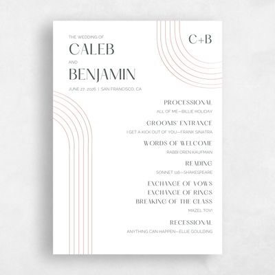 Multi-Colored Wedding Program - Goodwin