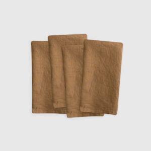 Set of 4 Linen Napkins in Terracotta