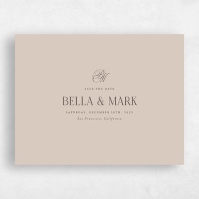 Canvas Tan, Beige Wedding Save the Date - Kennedy Landscape