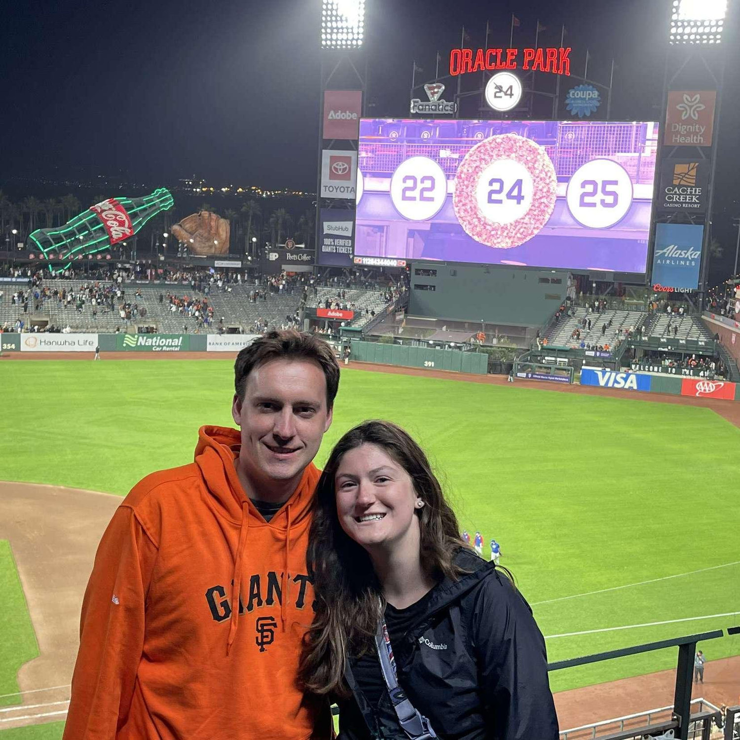 The last baseball game to round out this trip was a San Francisco Giants game! This is one of Jordan's favorite baseball stadiums!