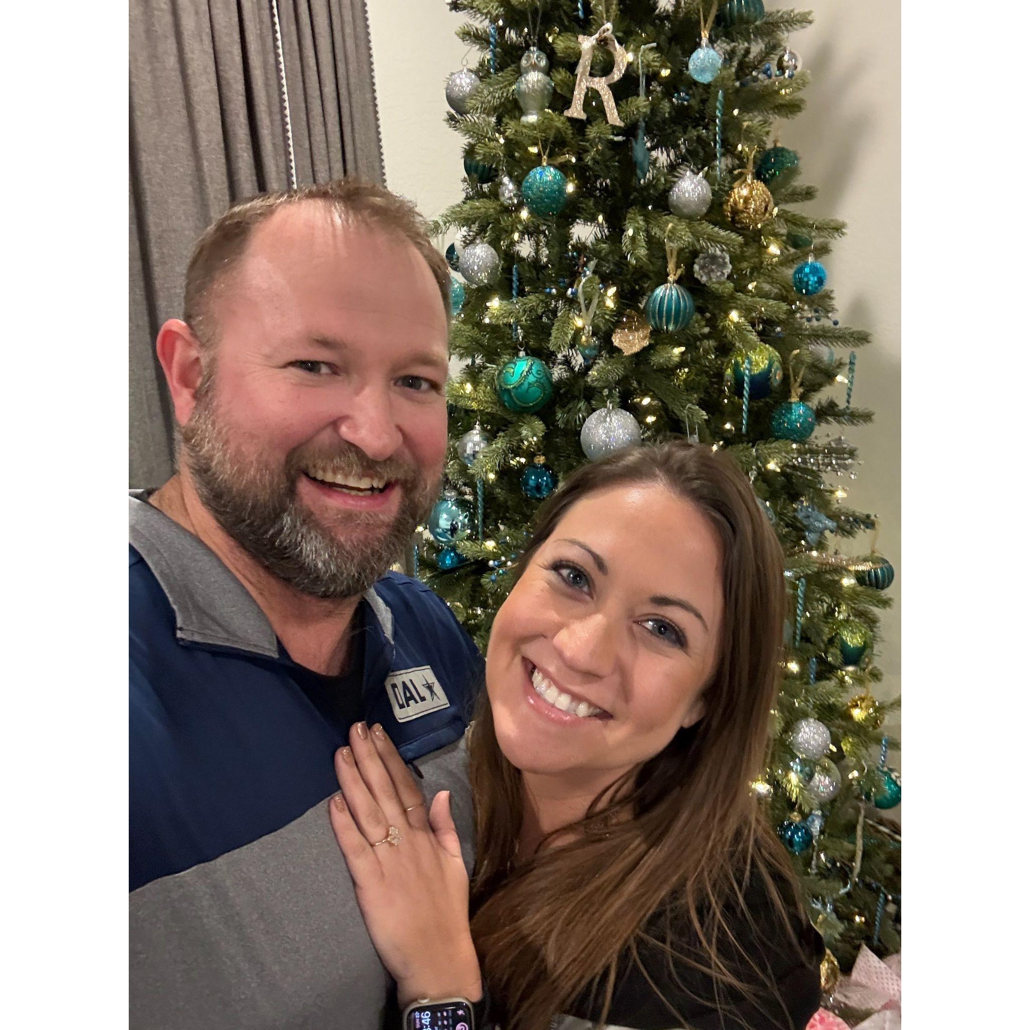 Right AFTER Mike purposed to Robyn on December 22, 2024 in our neighborhood under a Christmas Light Tunnel!