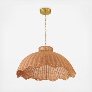 Penelope Scalloped Rattan Pendant Light