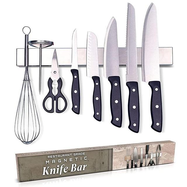 ﻿﻿Island Genius 16 Inch Stainless Steel Magnetic Knife Holder Bar Strip for Wall - Kitchen Knife, Utensil and Tool Storage Organizer Magnet