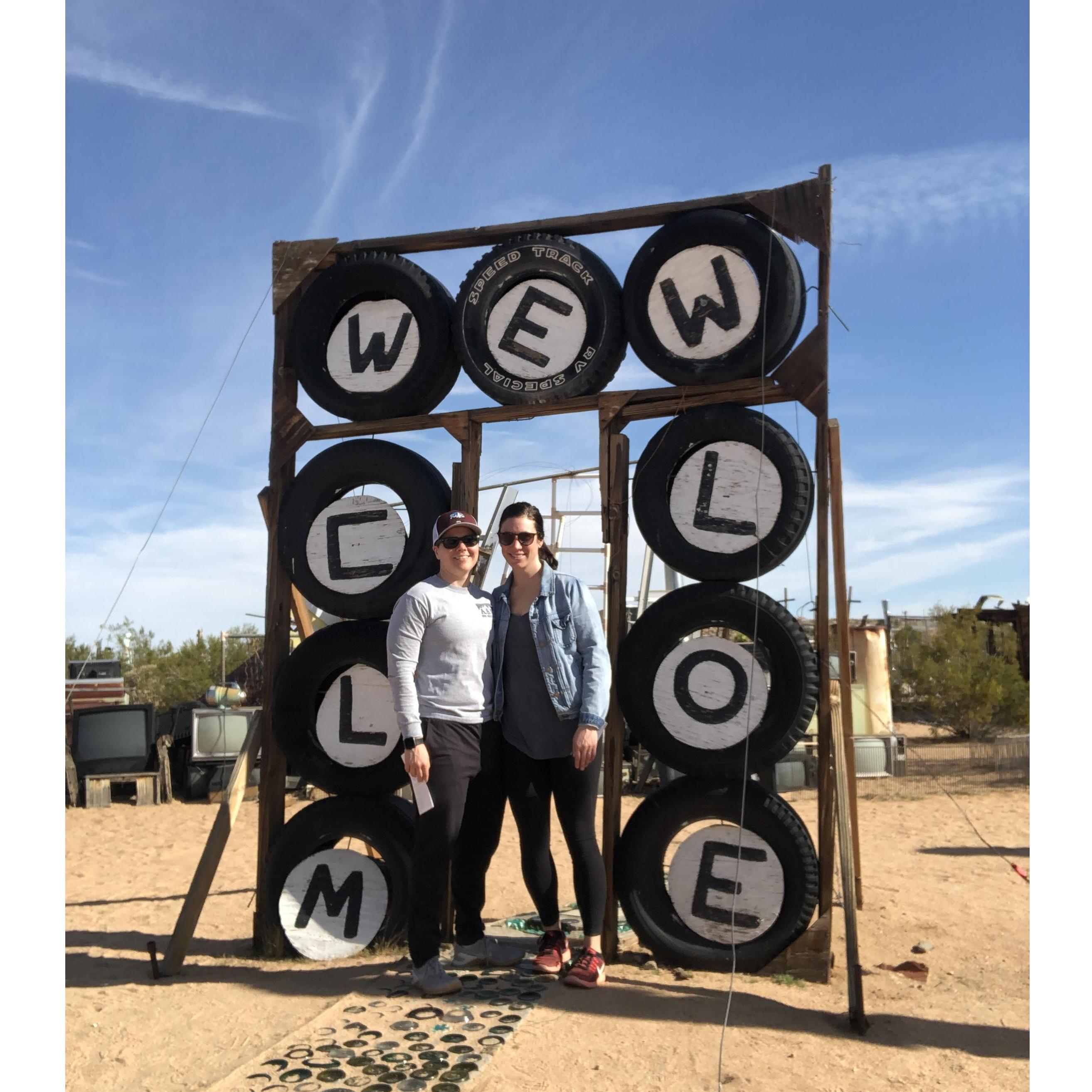 Ending our Joshua Tree trip walking around an outdoor art park