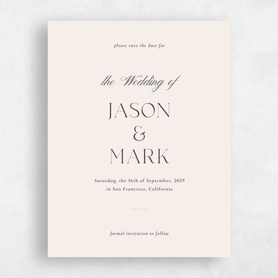 Linen, Beige Wedding Save the Date - Gavin Portrait