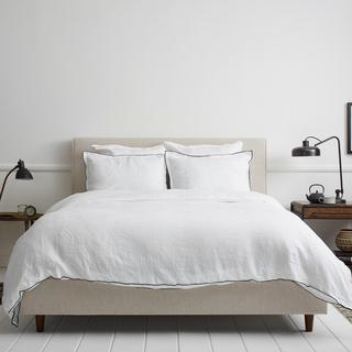 Edged Linen Duvet & Sham Set