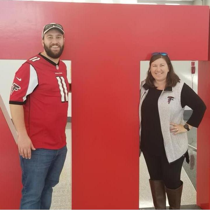 Our first wedding expo, had to of course show out in Falcons gear