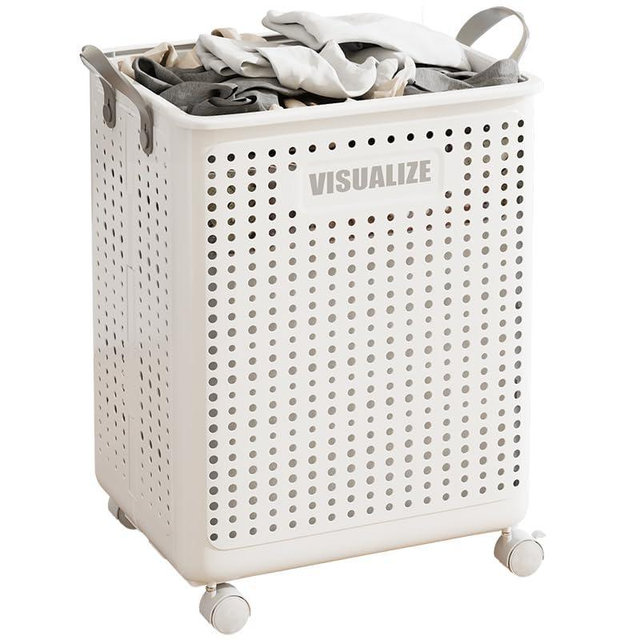 BOHOIDEE X-Large Foldable Laundry Hamper with Wheels and Handle, Collapsible Rolling Laundry Basket, Versatile Portable Storage Basket for Laundry/Bathroom