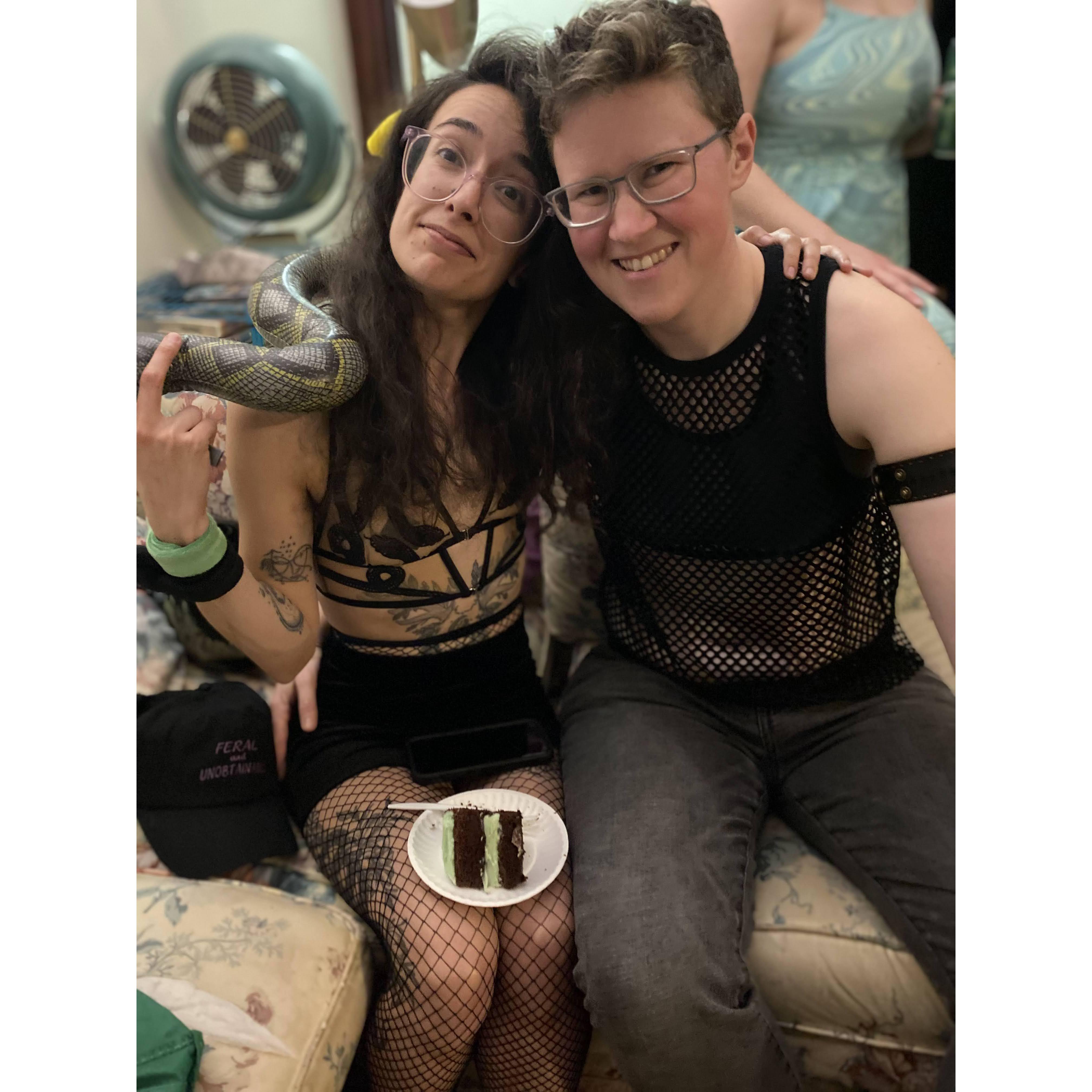 Cassandra's snake-themed birthday party in 2023. "I'm sorry, the 34 year-old Cassandra can't come to the phone right now. Why? Oh, cause she's dead!"