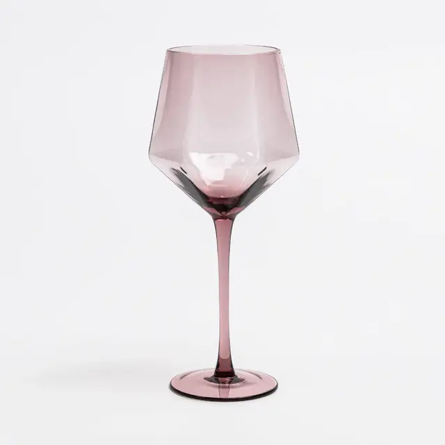 over&back 17.6 fl oz Facet Stemmed Wine Glass Pink Mauve